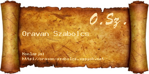 Oravan Szabolcs névjegykártya